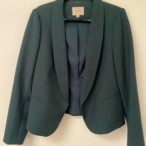 LOFT dark green shawl collar blazer size 12